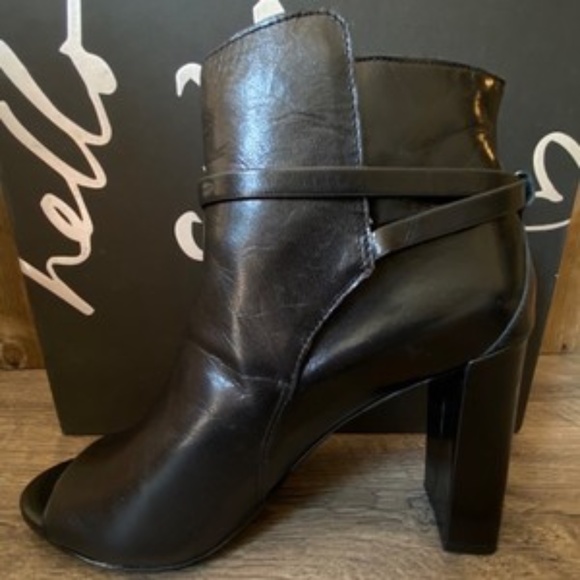 NIB Banana Republic Peeptoe Leather Gayle Bootie, Black, 9 - Picture 7 of 12